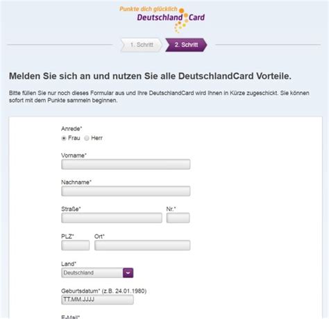 deutschlandcard lässt sich nicht registrieren